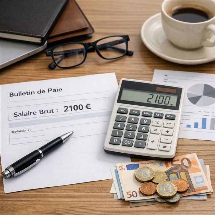 2100 € brut en net : calcul et salaire net estimé