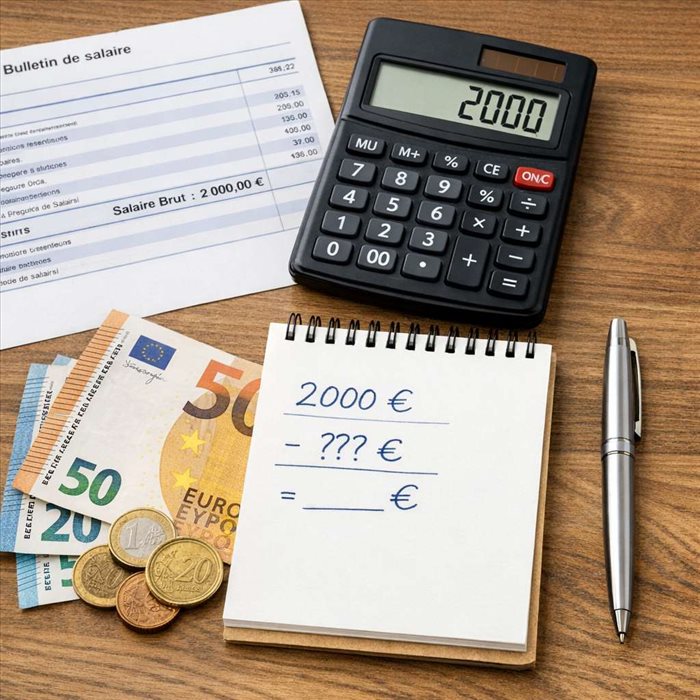 2 000 € brut en net : calcul rapide et salaire exact