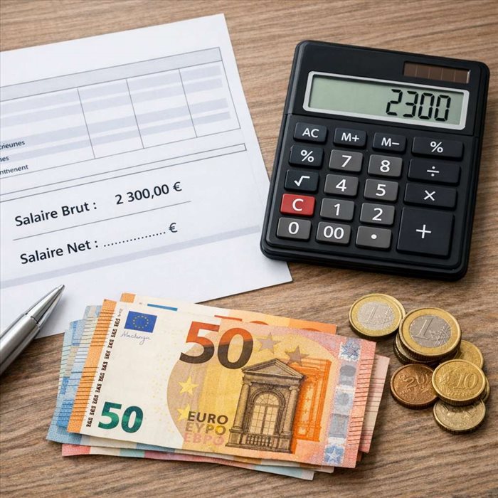 2300 € brut en net : calcul simple selon votre statut