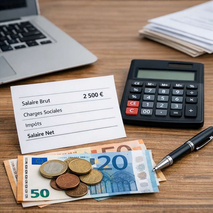 Salaire brut de 2 500 € en net : calcul et explications